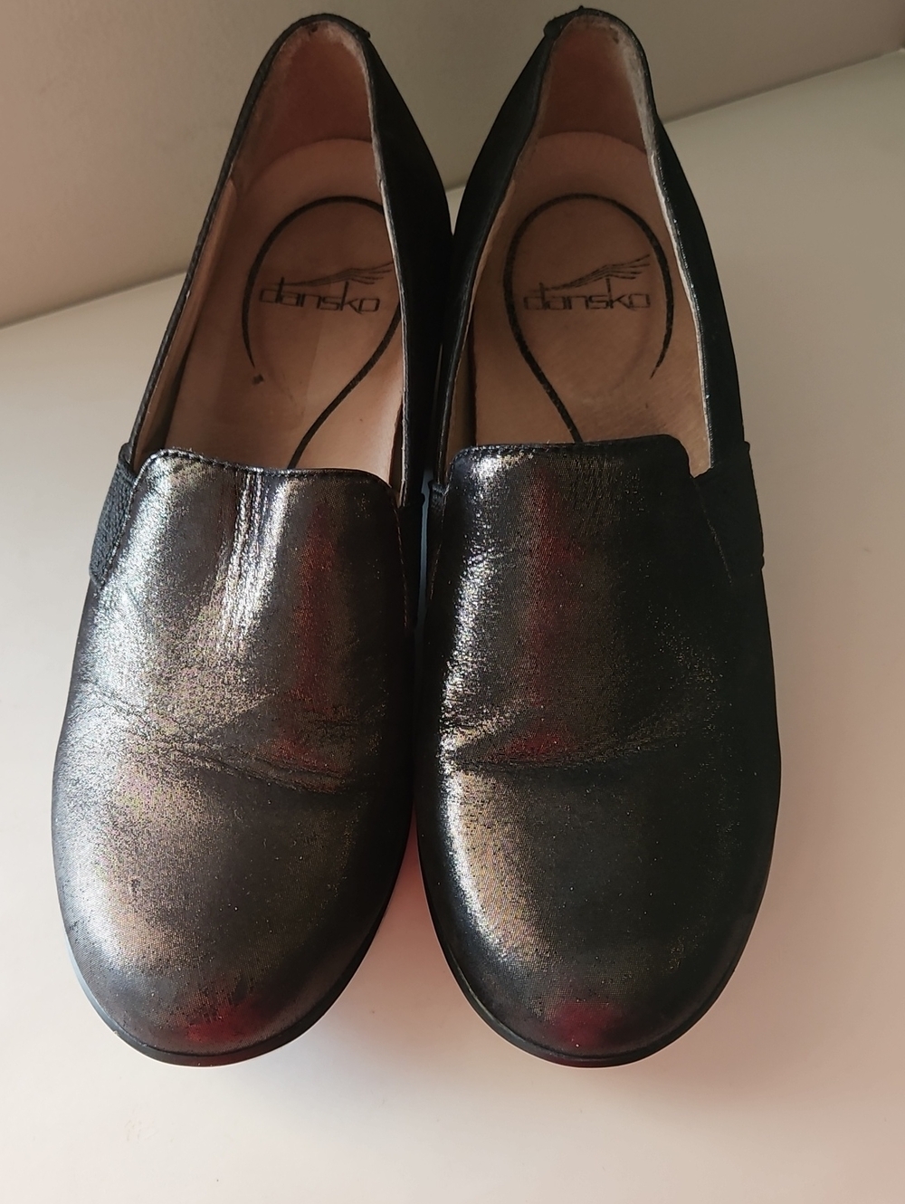 DANSKO JESSICA BLACK BRONZE METALIC CLOGS SZ 39